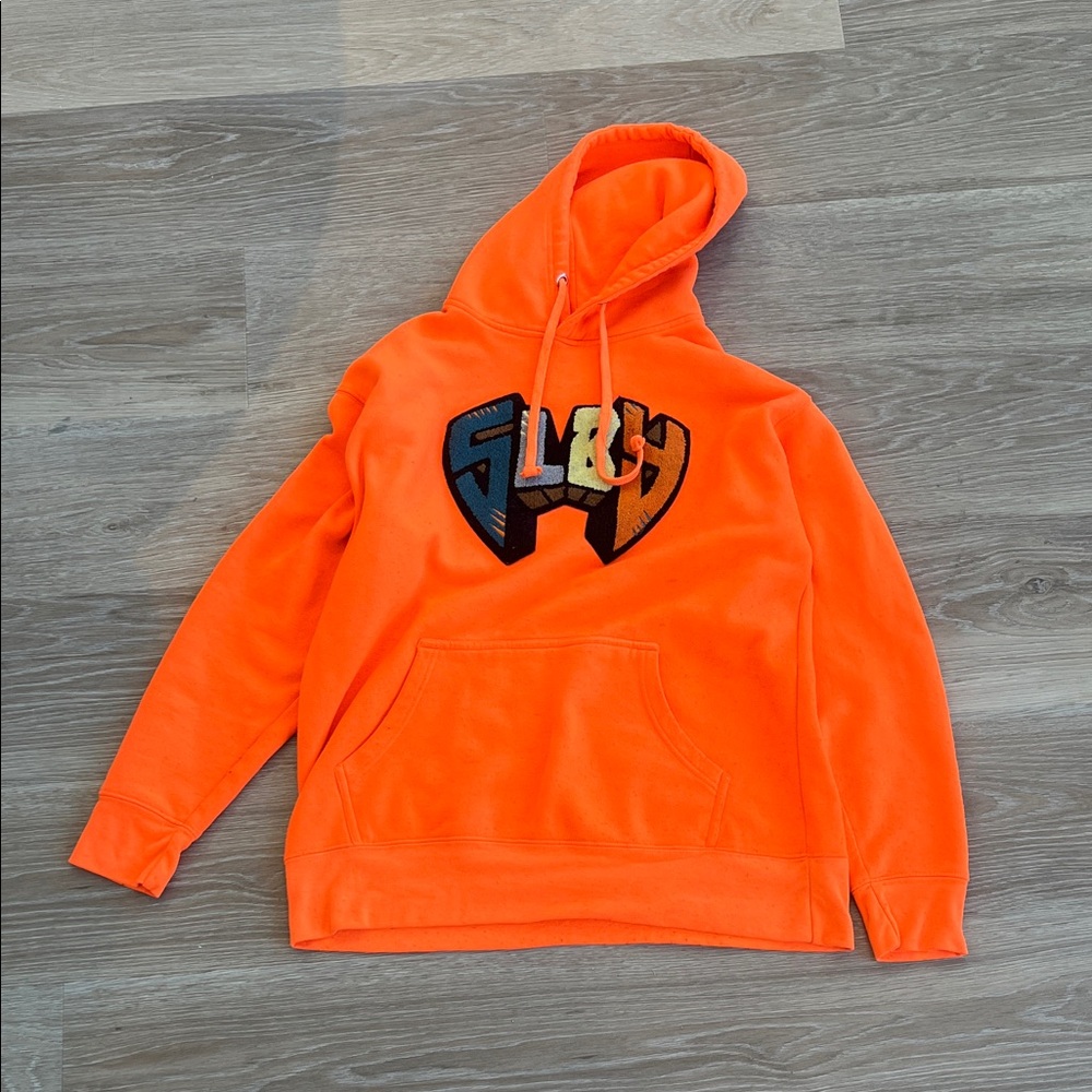 Soleboy Neon Vibrant Orange Men's Hoodie (LARGE)